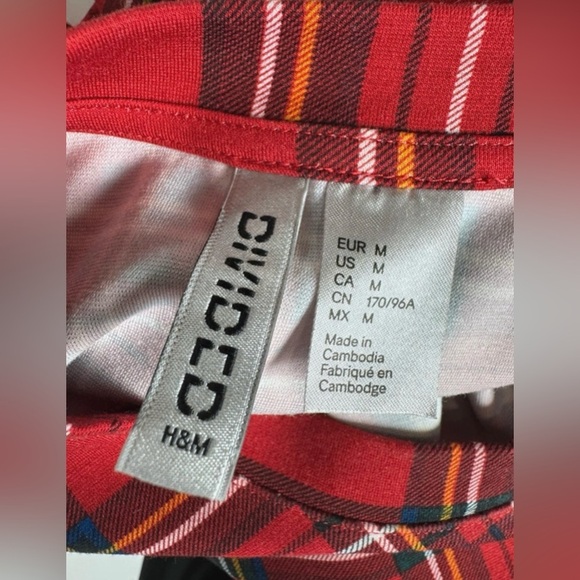 H&M Divided Red Plaid Mini Dress | Size Medium - Picture 5 of 6